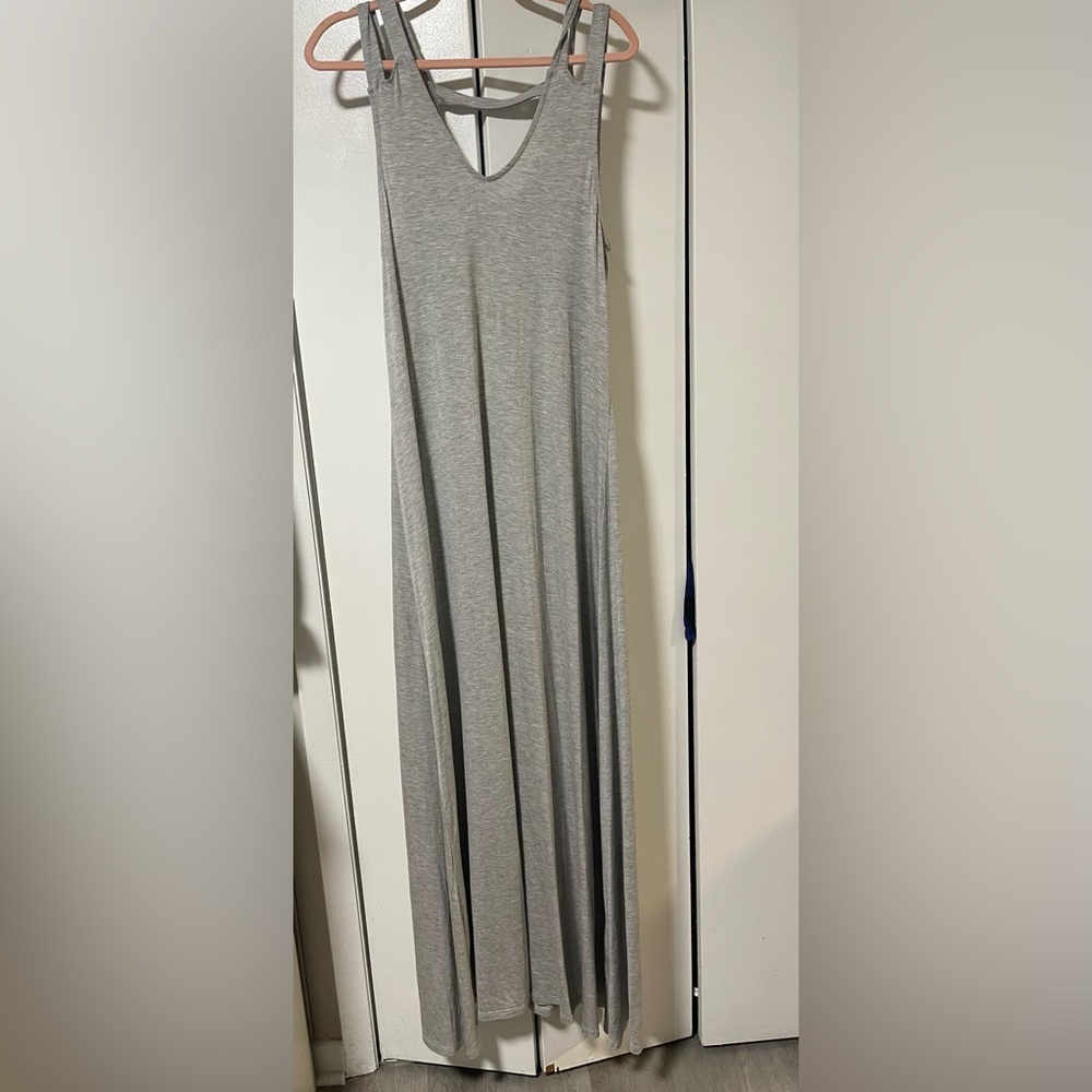 Red Lolly Gray Halter Maxi Dress